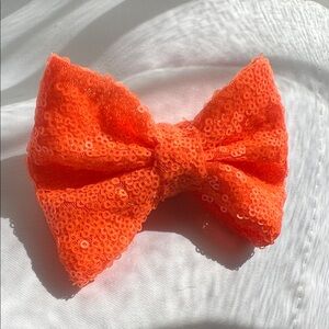 Disney Bright Orange Sequin Hair Bow
